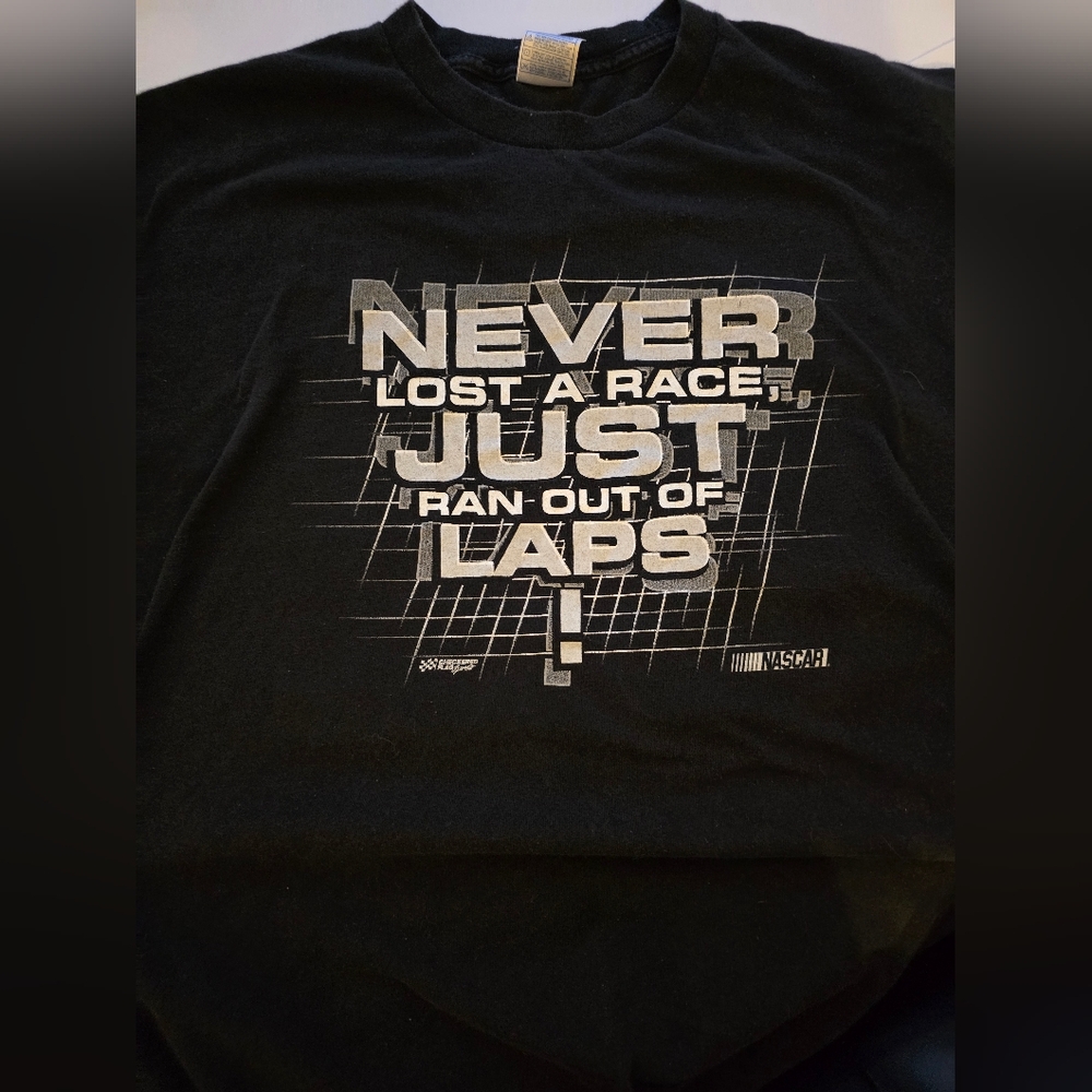 Nascar Vintage 00's Black Short Sleeve Nascar Tee with Geometric Design - Picture 2 of 5